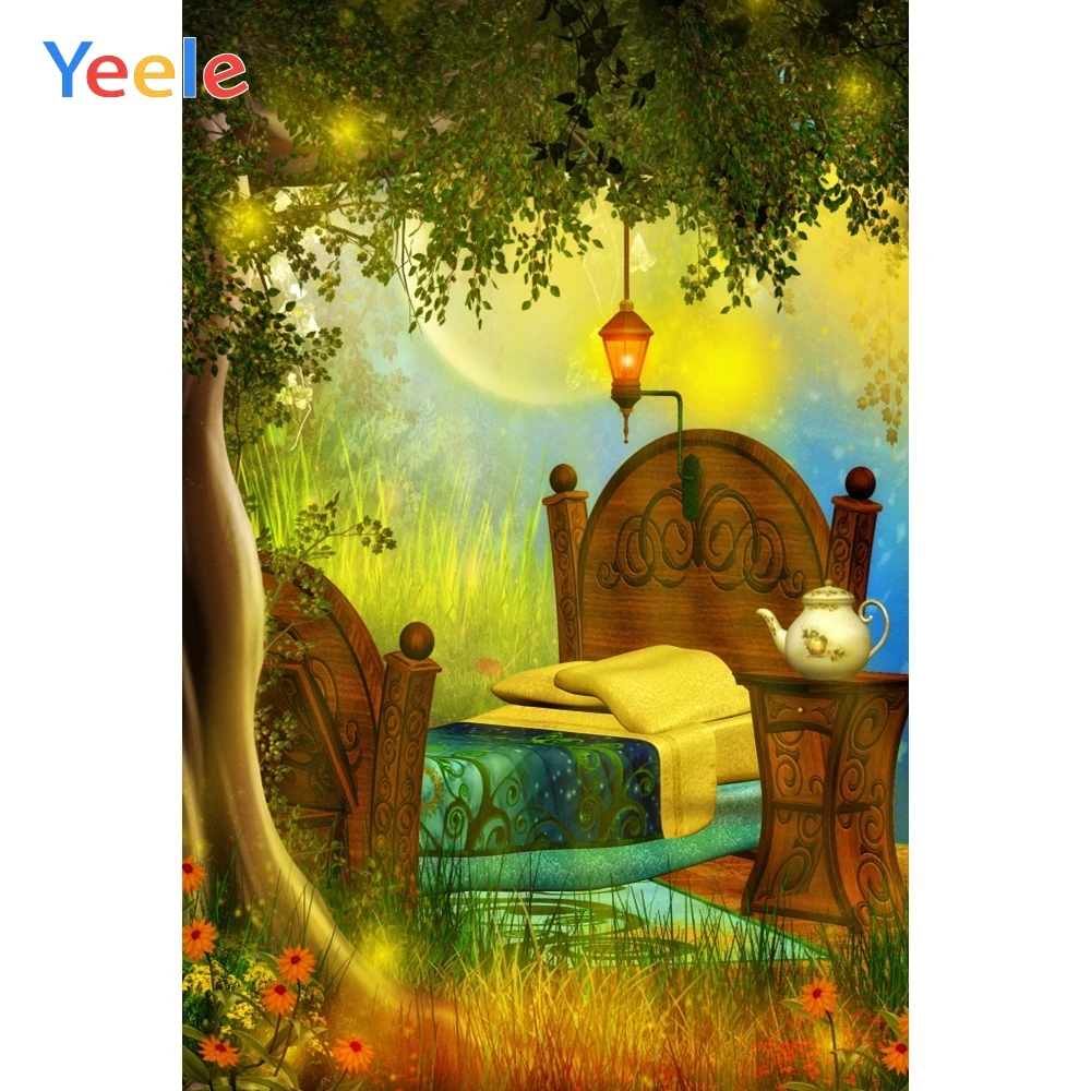 

Yeele Dreamy Forest Ancient Tree Bed Photography Backgrounds Love Wedding Birthday Party Photographic Backdrops For Photo Studio
