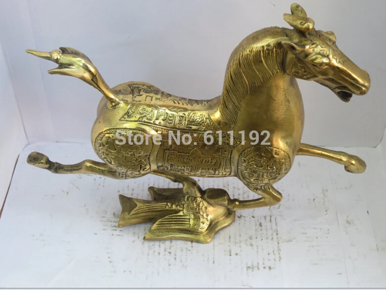 

Chinese Folk art hand carved brass Horse sculpture, Antique Home decor Horse riding Chebi