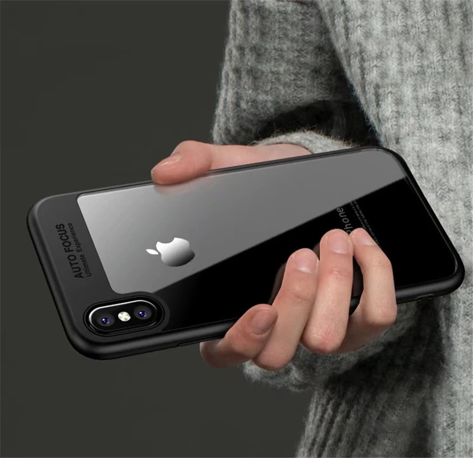 Auto Focus Case For iPhone XS MAX Transparent Mobile Phone Back Covers for 7 7P 8Plus |
