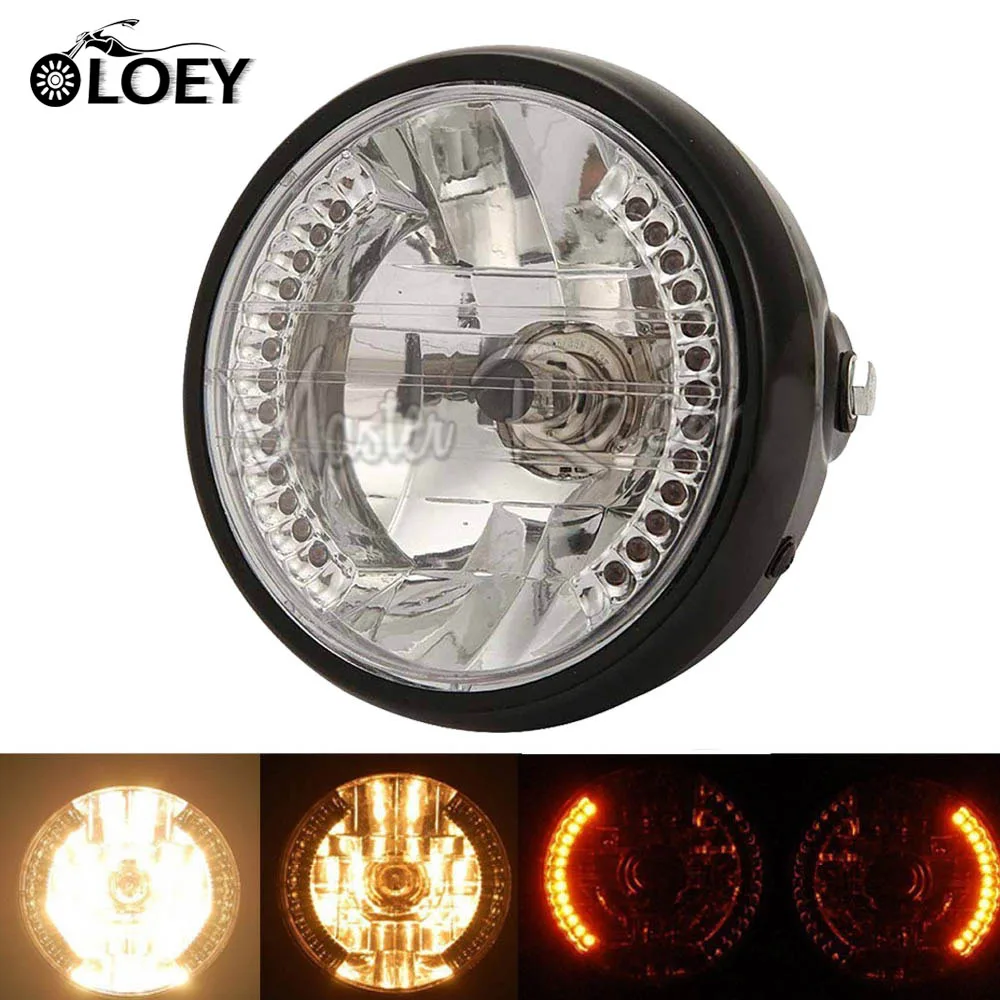 7" 35W H4 Motorcycle Headlight Turn Signal Indicator Blinker Light High