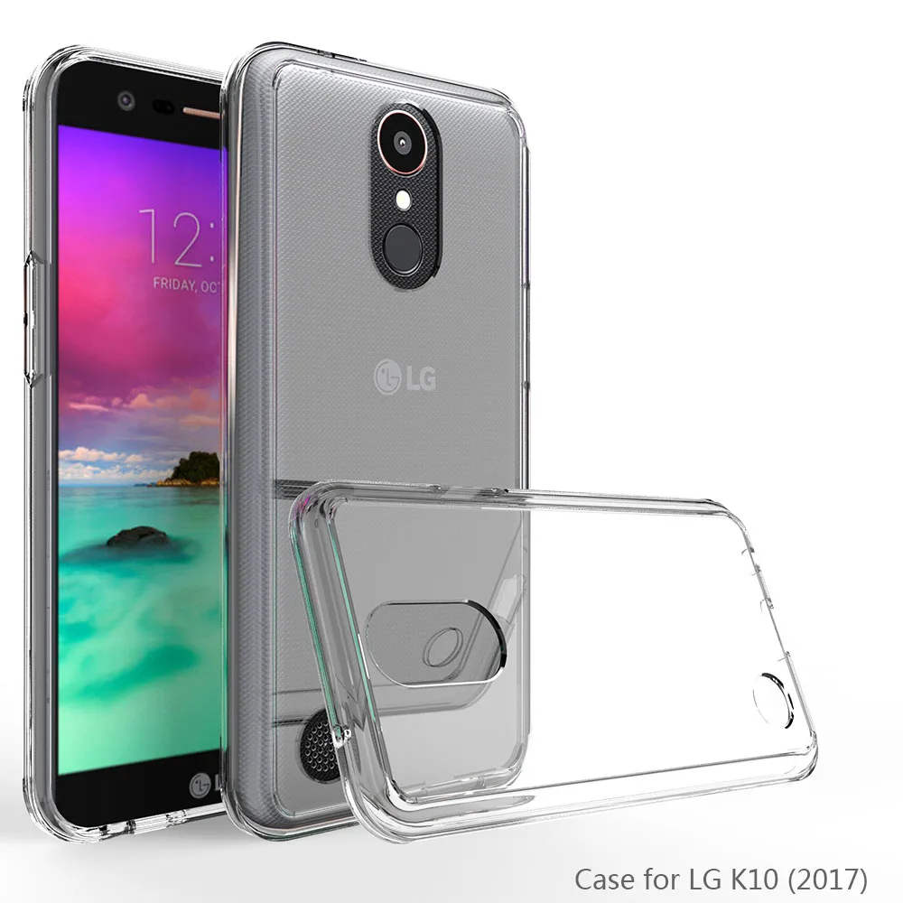 

Slim Fit Soft TPU Frame Hard Acrylic Back Cases Shockproof Transparent Clear Phone Cover For LG K20 Plus/K20 V/LV5/K10 (2017) @