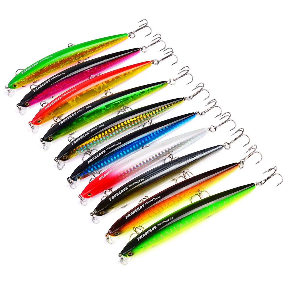 5PCS Sea Fishing Minnow Frashwater Fish Bass lure hook baits 12.5cm/13.5ghooks baitfishing