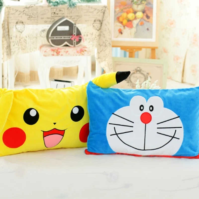 

1pcs 64 * 42cm Creative 3D Pikachu& Doraemon Plush toy Pillow Case Plush Toys Children's Toys Room Decoration