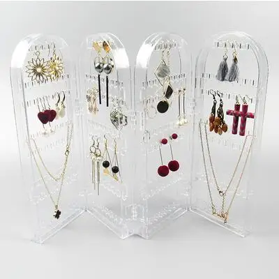 

42*28cm Creative Screen Jewelry Rack 240 Holes Plastic Ear Nails Earrings Display Frame Receiving Box Home furnishing 1pc C171