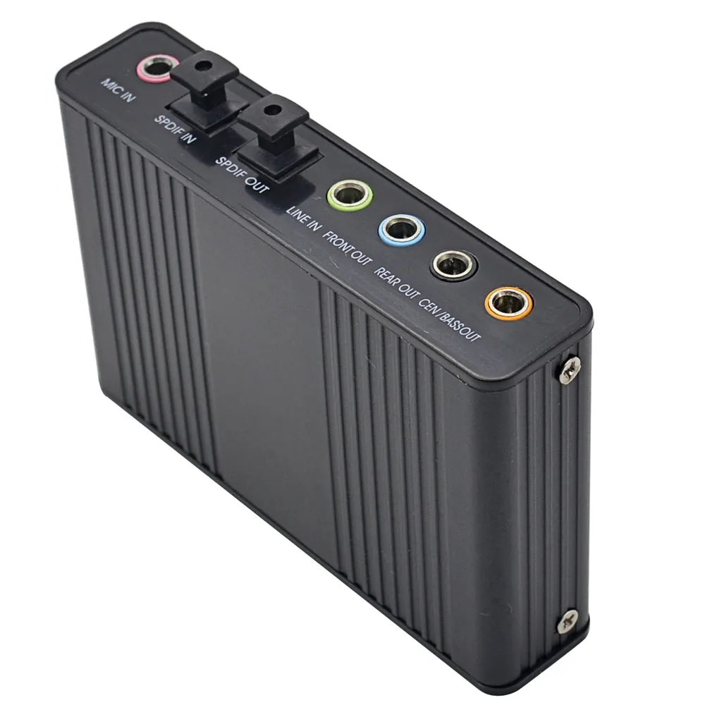 Black 3D Optical External 3.5 USB Sound Card Audio interface Card