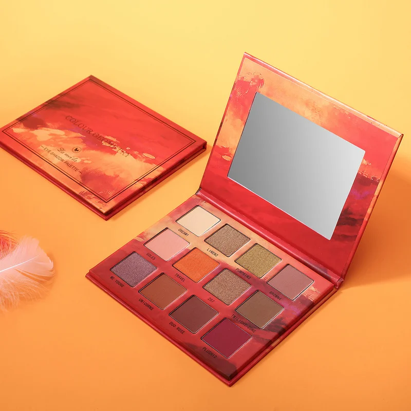 

12 Colors Waterproof Eyeshadow Nude Shining Glitter Eyeshadow Palette Shimmer Matte Long Lasting Make-Up Powder Pigment TSLM1