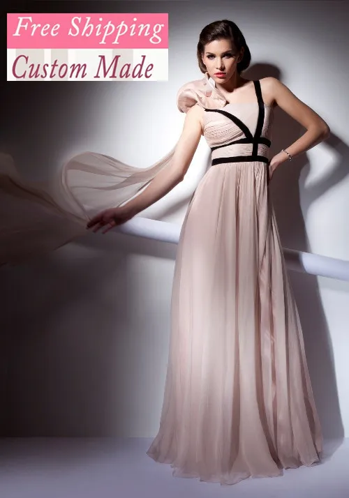 

2019 chegada nova mulher longa chiffon um ombro vestidos de noite comprimento pavimento ec-92 formal prom dress