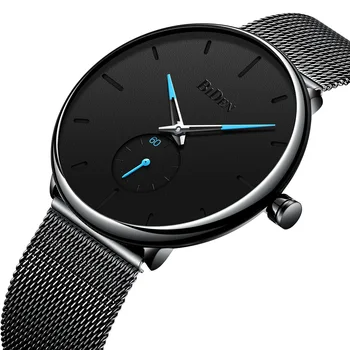 

business man wristwatches quartz stainless steel male clocks black BIDEN brand mens quartz wristwatches waterproof 2018 new