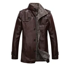 Шанхай история pu кожаная куртка мужская Длинная шерстяная кожаная стоячий воротник куртки пальто мужские кожаные куртки с мехом Тренч парка