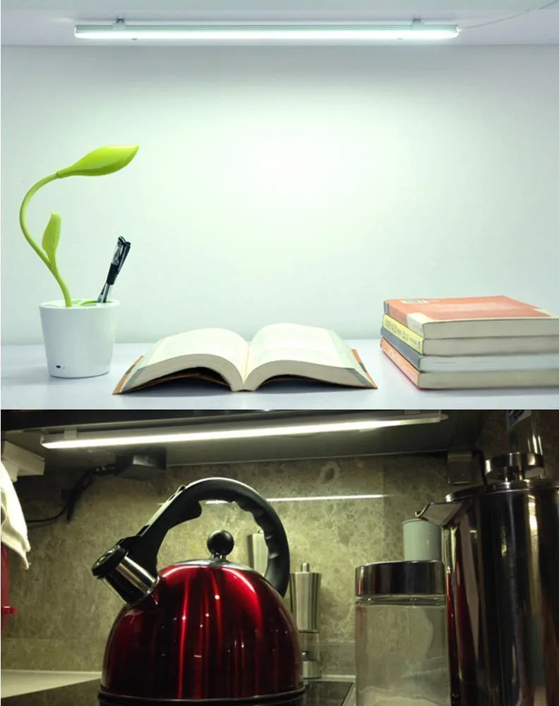 Светодио дный светодиодный сенсорный датчик кухонный шкаф лампа DC 5 В в шкаф витрина книжная полка Белый USB лампа с сенсорным выключателем