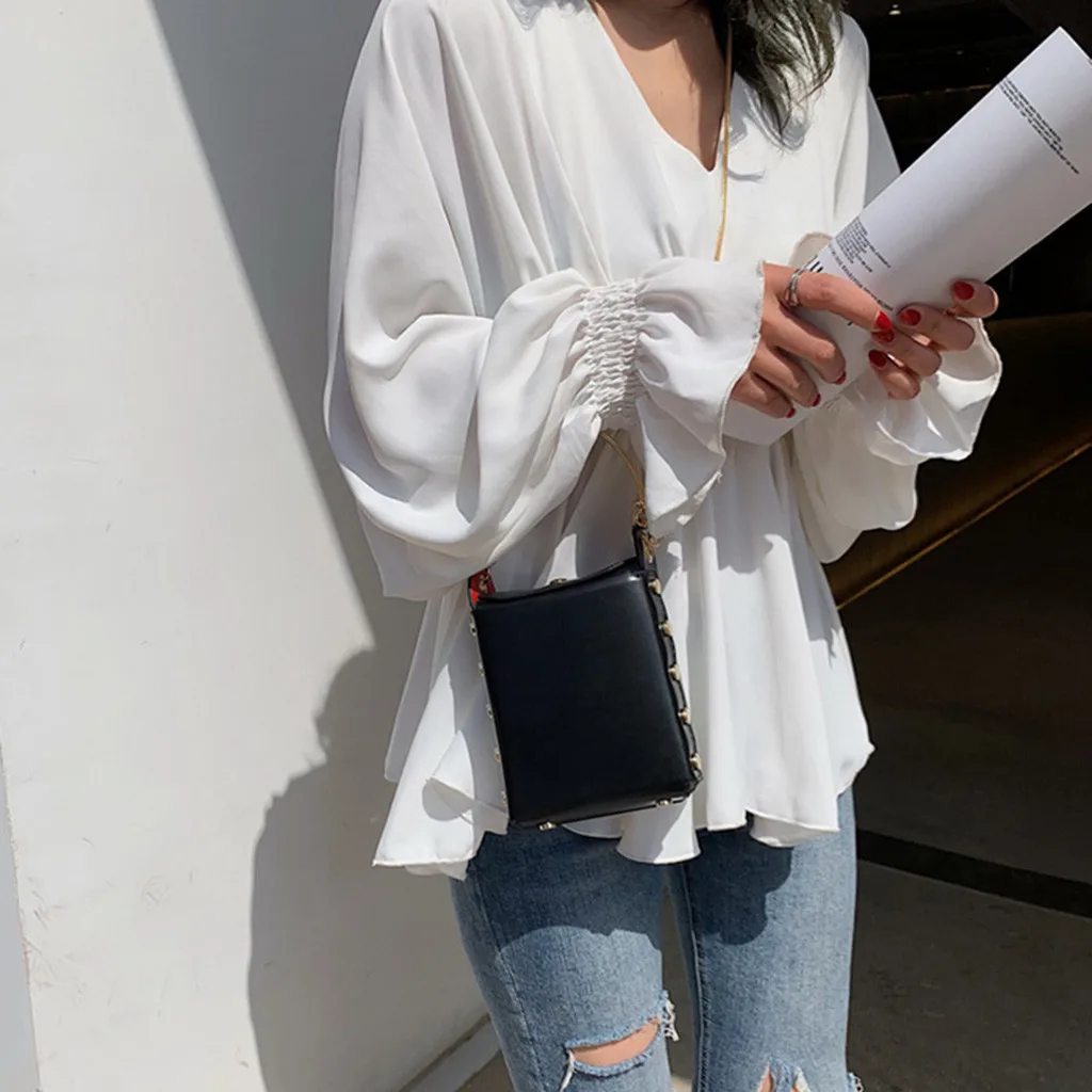 

Fashion Women Square Pure Color Colorful Leather Waterproof Messenger Bag Crossbody Bag Big Size12cm(L)x7cm(W)x14cm(H) HW