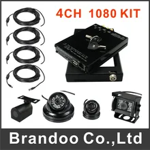 4CH 1080P car dvr kit, video recorder with SD as storage,4camera+4 cables included