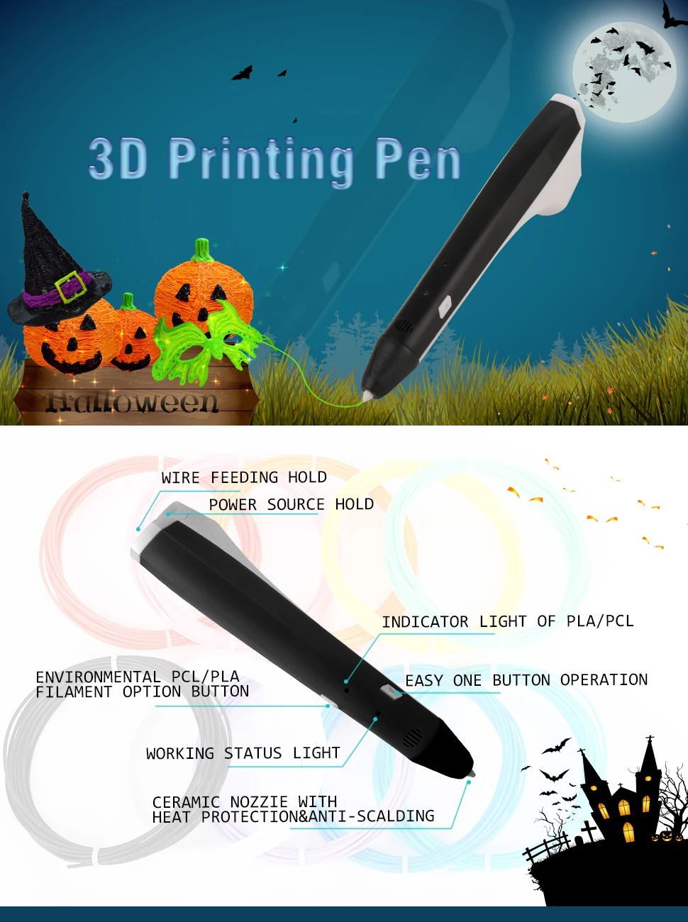 Делюкс M1 3D ручка Подарочная коробка набор для рисования детей художественных ремесел ручки лучший подарок для детей и взрослых 1,75 мм Поиск