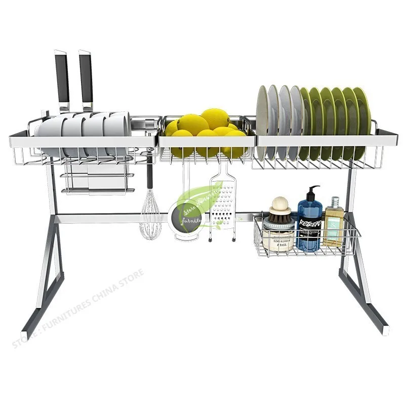 

Multifunction Storage Shelf Rack Kitchen Organizer and Sink Drying Rack Sink Sponge Kitchen Cup Holder Movable Hook