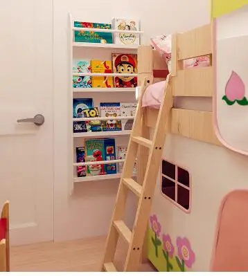Детский Настенный книжный шкаф. Простой твердый деревянный книжный шкаф. Полка на стене