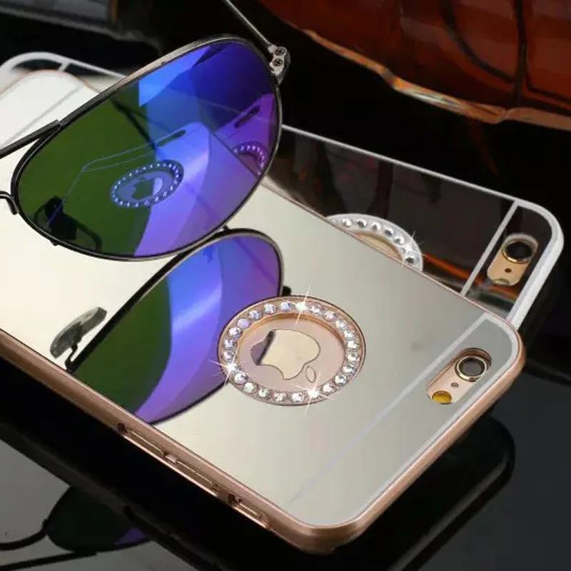 

Luxury Diamonds Mirror Case For iphone 6 Plus 6s Plus SE 5 5s Back Cover Hard Plastic Funda Case For iphone 6 6s Capa Phone Bag