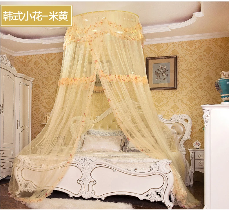 Корейский стиль висел купол москитная сетка для двуспальная кровать тонкая сетка полог с Шторы Украшения в спальню комаров постельные принадлежности сетка