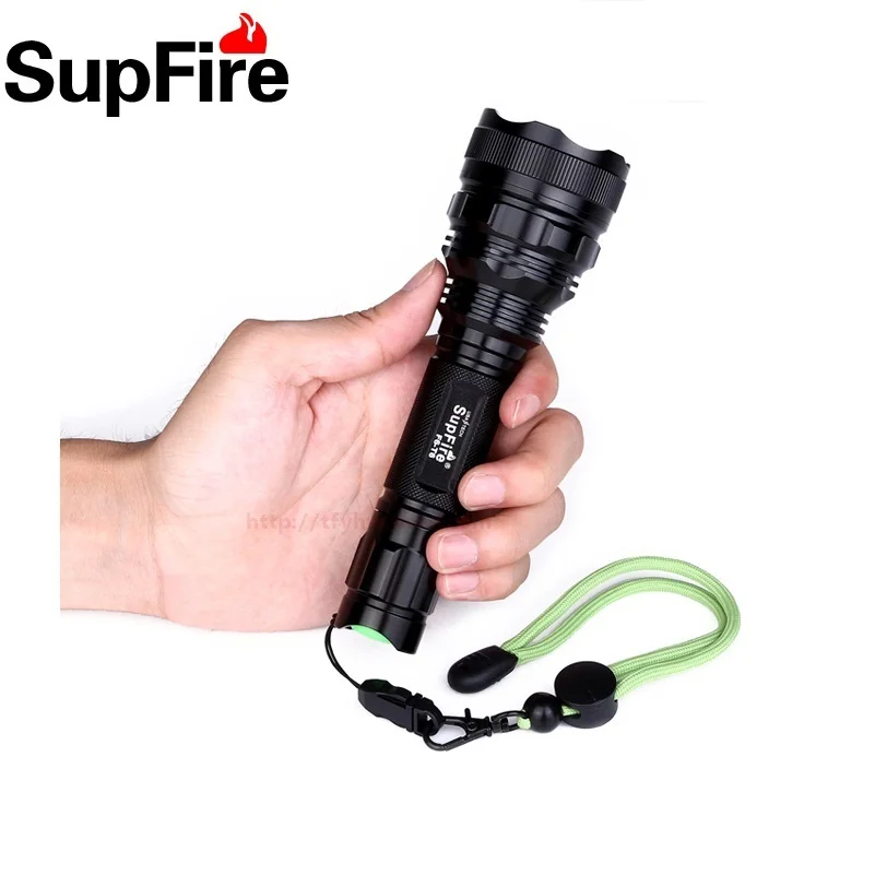 Supfire F6 светодиодный фонарик высокой мощности CREE XM L T6 1100 люмен с аккумулятором