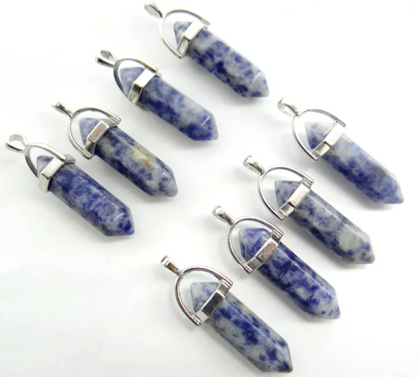 Натуральный камень Turquoises опал кварц с тигриным глазом Кристалл lapis Подвески чакры для diy для изготовления украшений ожерелья Аксессуары 24 шт - Окраска металла: NO.15