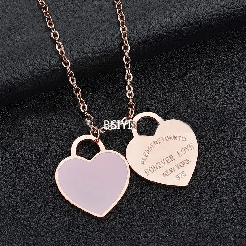Ожерелье чокер женское из нержавеющей стали с розовой эмалью|necklace jewelry|brand