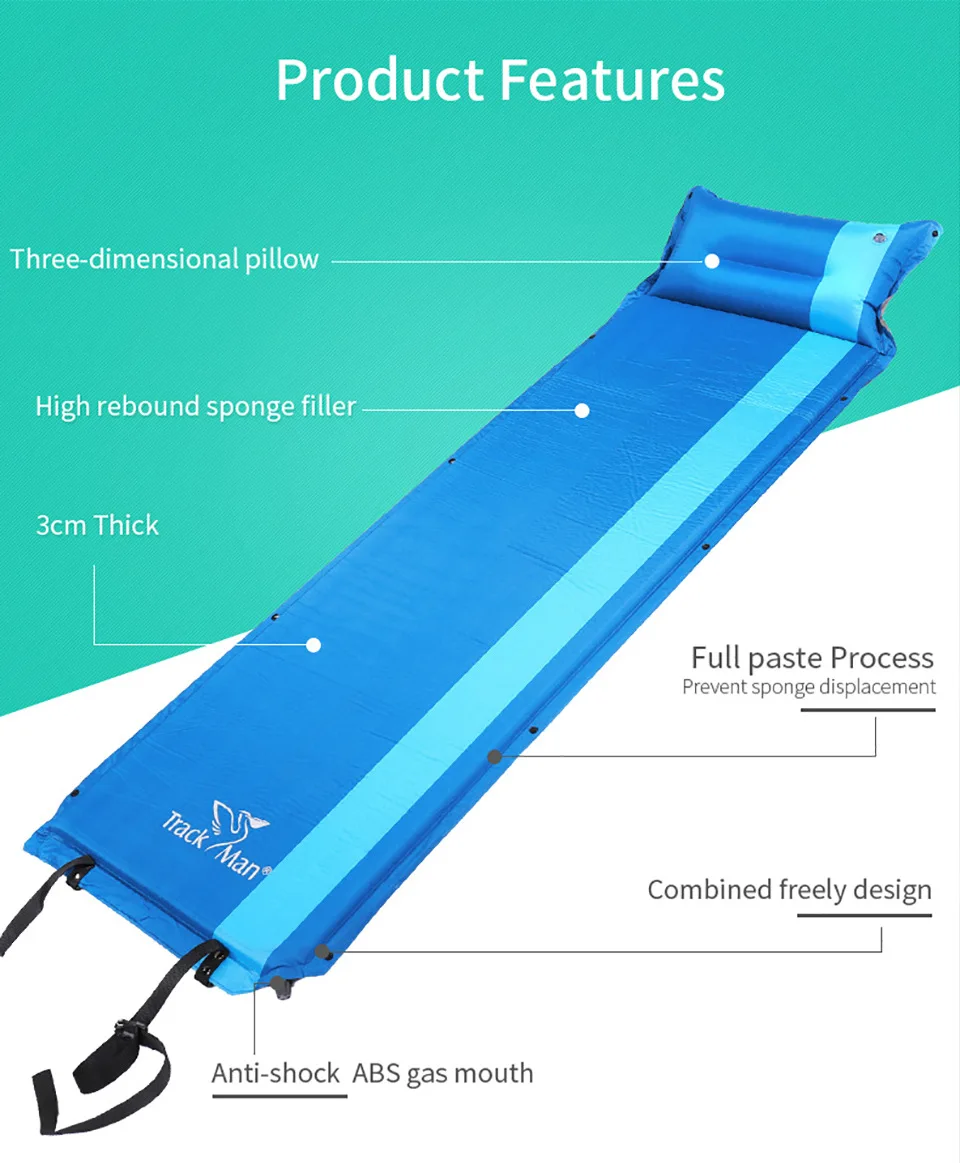 Самонадувающийся матрас Подушка спальный мешок коврик влагостойкий походный коврик с подушкой спальный коврик палатка туристический коврик