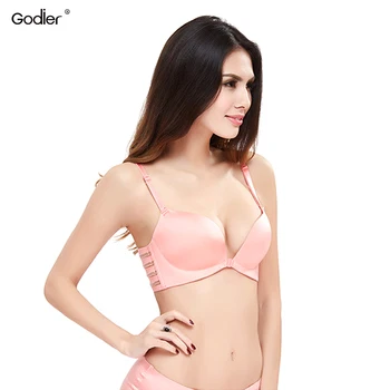 

Godier Wire Free Lingerie Front Closure Bras Vest Push Up Underwear no rims Seamless 3/4 Cup Women Adjustable Brassiere Bralette