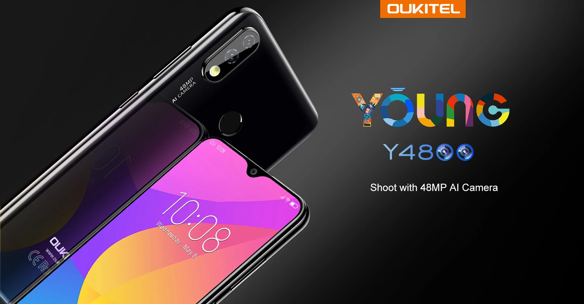 OUKITEL Y4800 6,3 дюймов 19,5: 9 FHD Android 9,0 смартфон Восьмиядерный 6G+ 128G rom мобильный телефон с отпечатком пальца 4000mAh