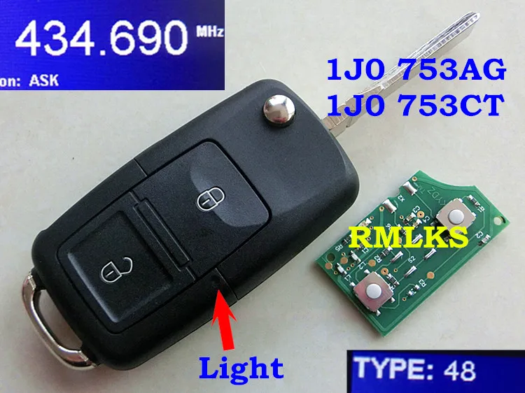 RMLKS 4 кнопки 315 мГц 433 мГц Keyless Брелок 3 + 1 кнопки удаленное подходит для VW Touareg С ID46 чип HU66 лезвие