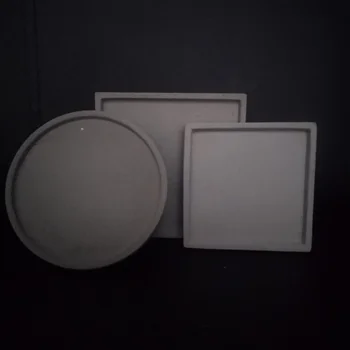 

Round Square flower pot holder concrete flowerpot tray molds silicone material for cement plaster clay pot holding mould