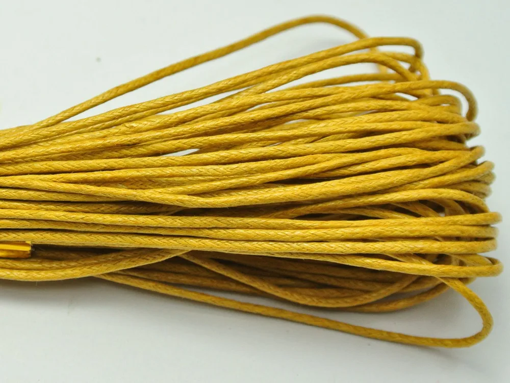 100 Meters Golden Yellow Waxed Cotton Beading Cord 1mm for Bracelet