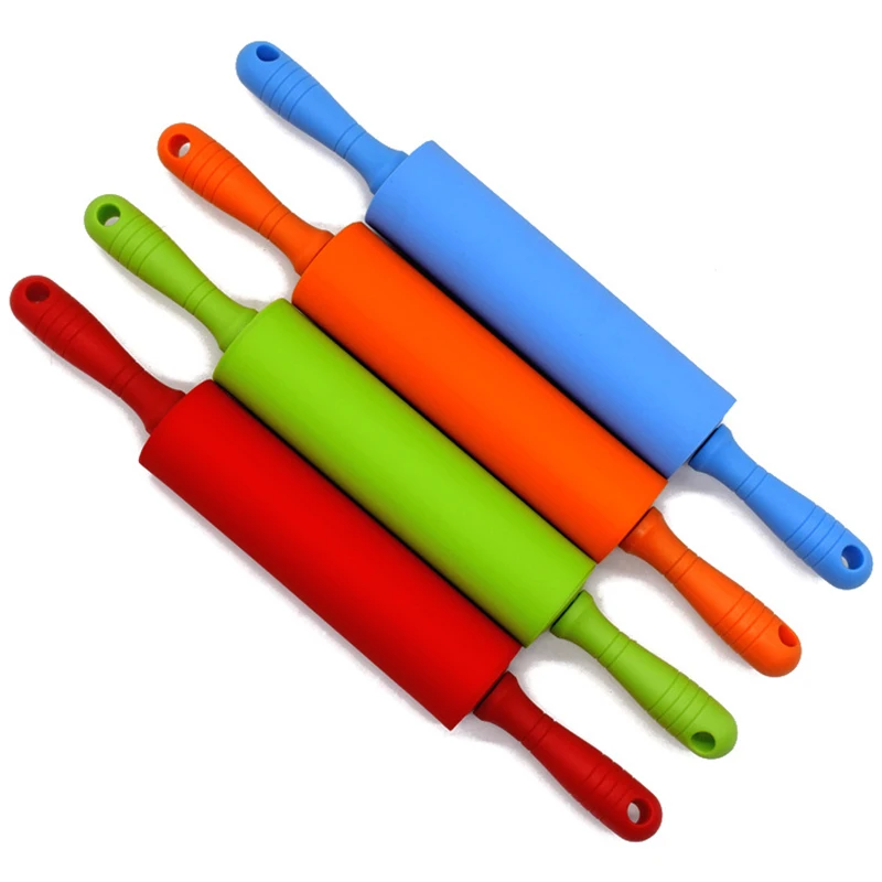 

Silicone Rolling Pins Non-Stick Bakeware Fondant Rolling Pin with Plastic Handle Pastry Tools