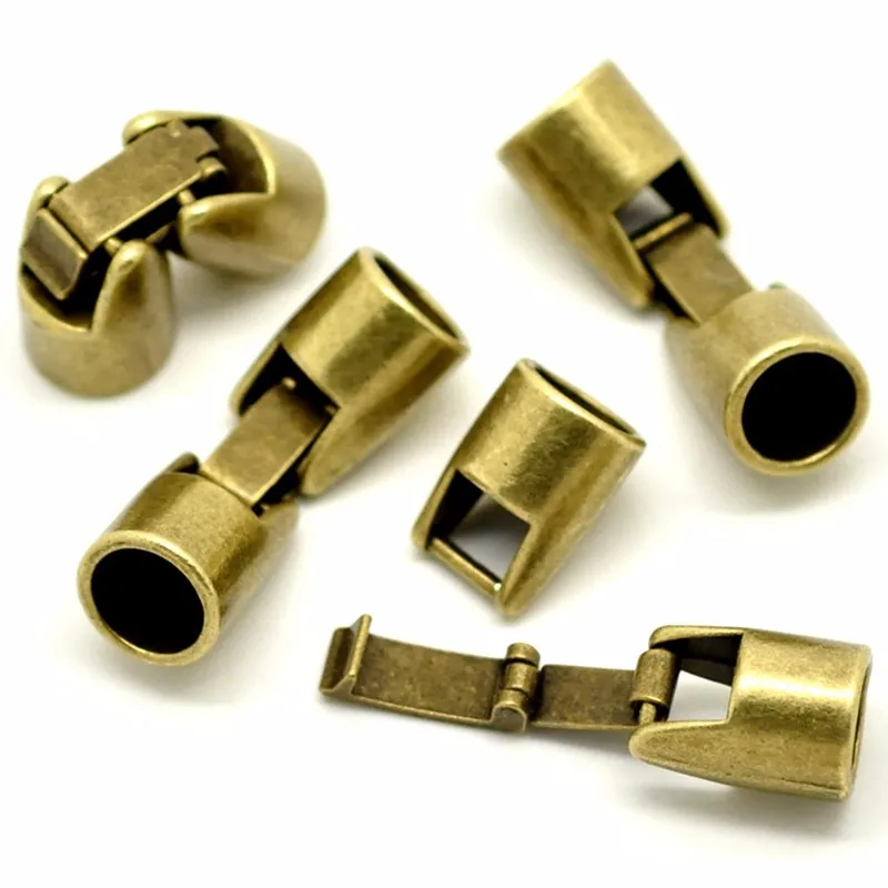 5 Sets Bronze Tone End Beads Caps Metal Toggle Clasps For Necklaces