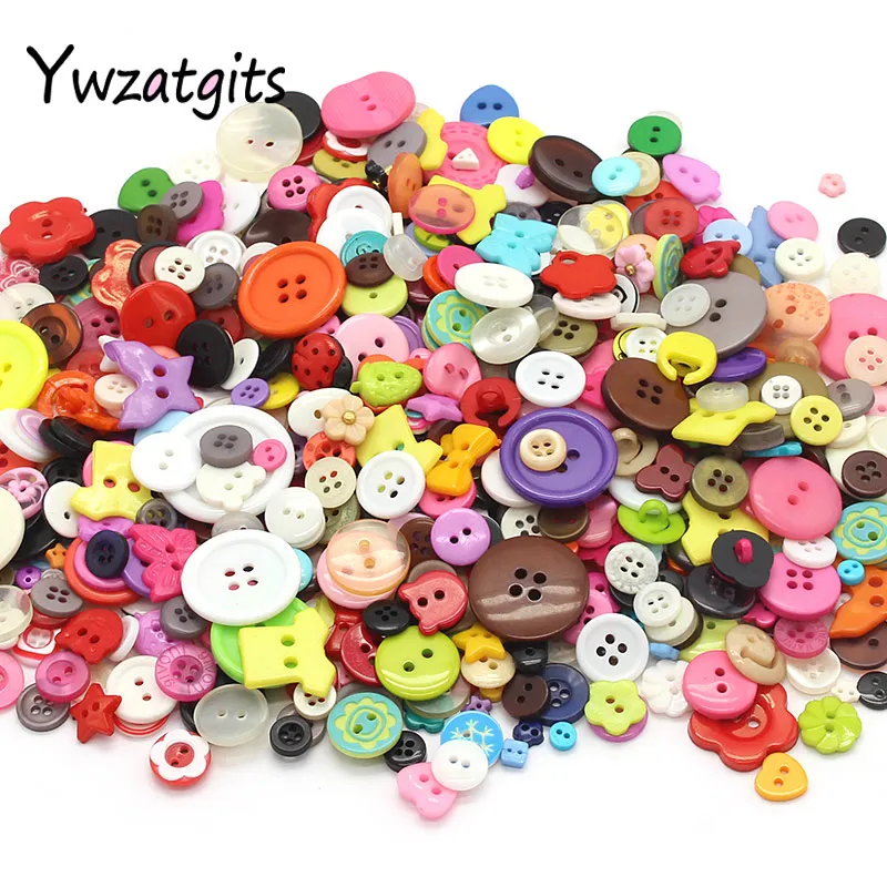 

50g/lot Mixed Size Resin Buttons 2/4Holes Round Sewing Buttons Garment Materials DIY Scrapbook Decoration Accessories 004010079