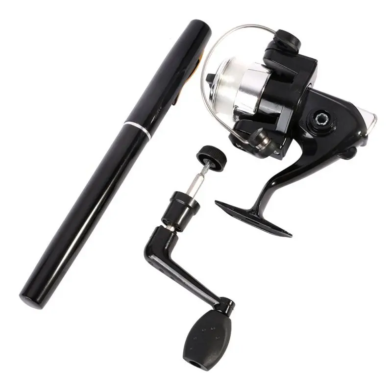 Outdoor Mini Camping Travel Baitcasting Telescopic Pocket Pen Shape Fishing Rod + Reel+ Fishing line New Arrival