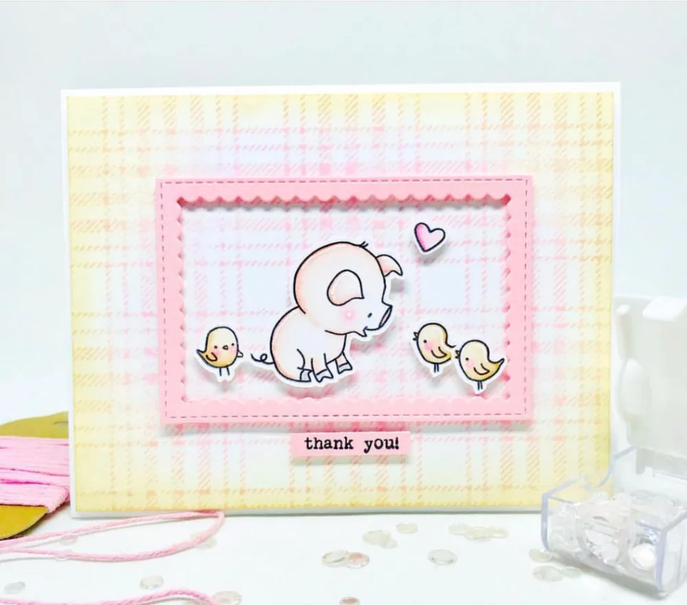 

TPP A lovely balloon piglet Clear Silicone Stamp/Seal for DIY scrapbooking/photo album Decorative clear stamp sheets