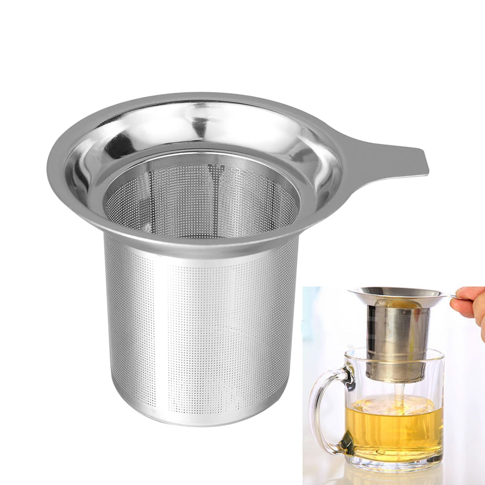 

Stainless Steel Reusable Tea Mesh Infuser Strainer Loose Tea Leaf Filter Sieve Metal Cup Kitchen Accessories
