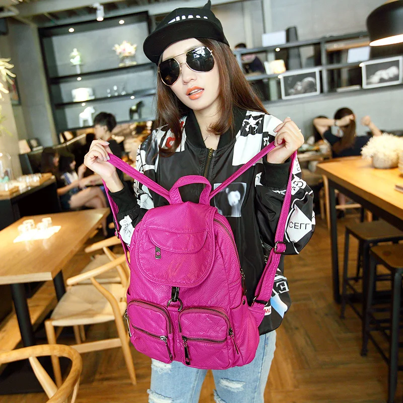 

Fashion Preppy Style Women Backpack High Quality Youth Leather Backpacks for Teenage Girls Female School Bag Mochila