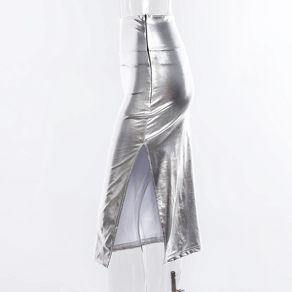 Silver Elegant Midi Skirt (8)