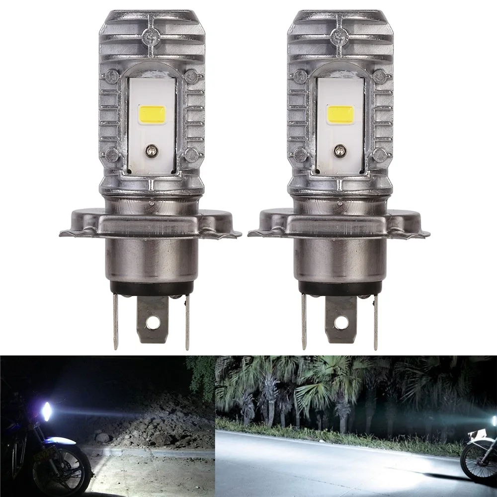 2pcs H4 Hi/Lo 20W 2000K 6000K White 9 85V Motorcycle ATV LED Headlight