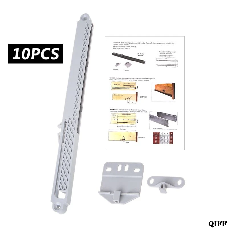 Прямая поставка и 10 шт. шкаф скользит адаптер Solf система закрытия для бокового крепления выдвижного ящика раздвижной буфер демпфер шкаф APR29