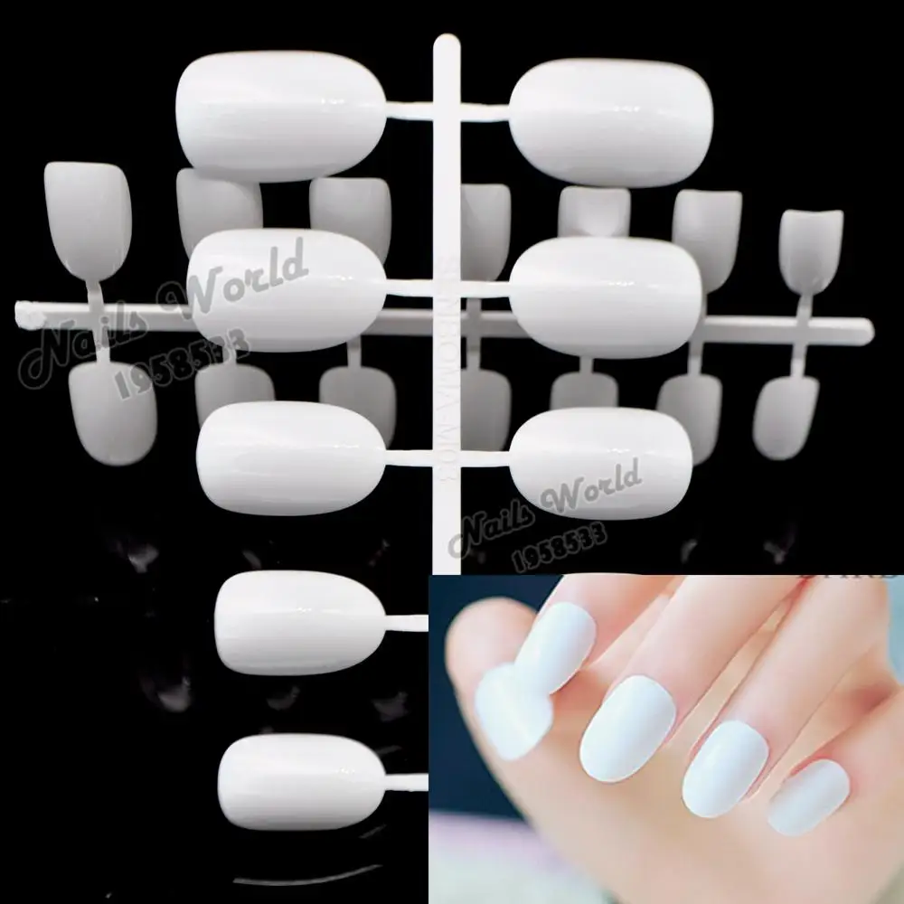 24pcs New False Nails Lovely Candy Color Nail Plate Tips Acrylic Nails