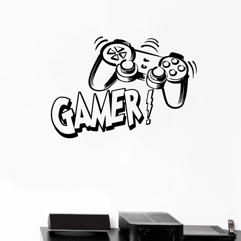 Games Joysticks Art Wall Sticker Boys Bedroom Decor