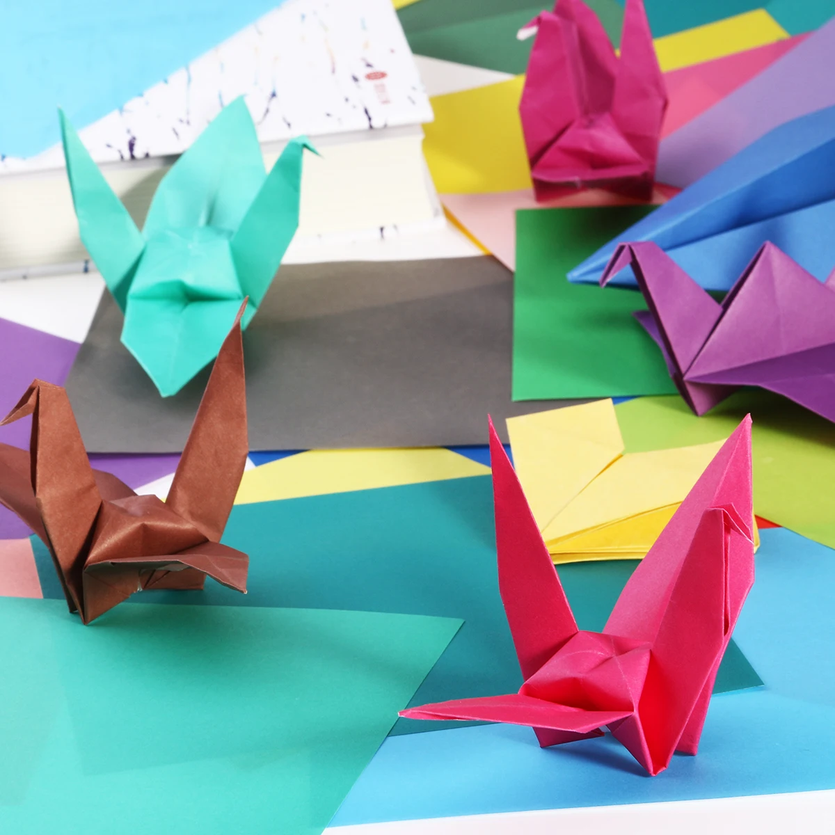50 крафт квадратная Складная бумага ручной работы цветная двухсторонняя оригами Бумага разноцветная Бумага для DIY Детские Подарочные Бумажные краны