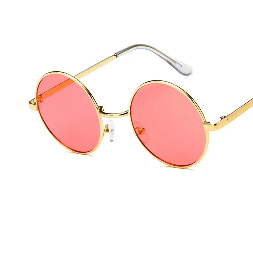 unisex round sunglasses women trendy brand yellow purple red blue pink gothic circle glasses vintage oculos de sol feminino - Цвет линз: c5