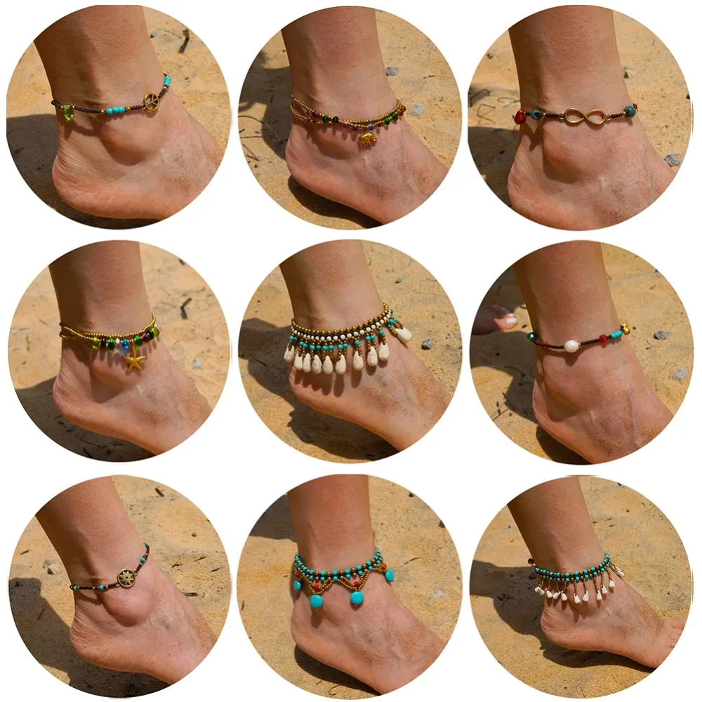 

Artilady natural stone anklet bracelet bohemia chain foot jewelry for women summer beach jewelry drop shipping