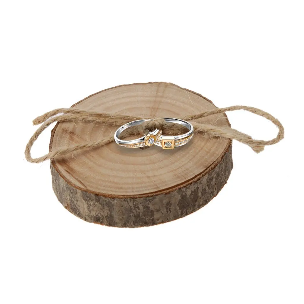 Retro Wedding Wooden Ring Bearer Wood Wedding Ring Holder Ring Natural