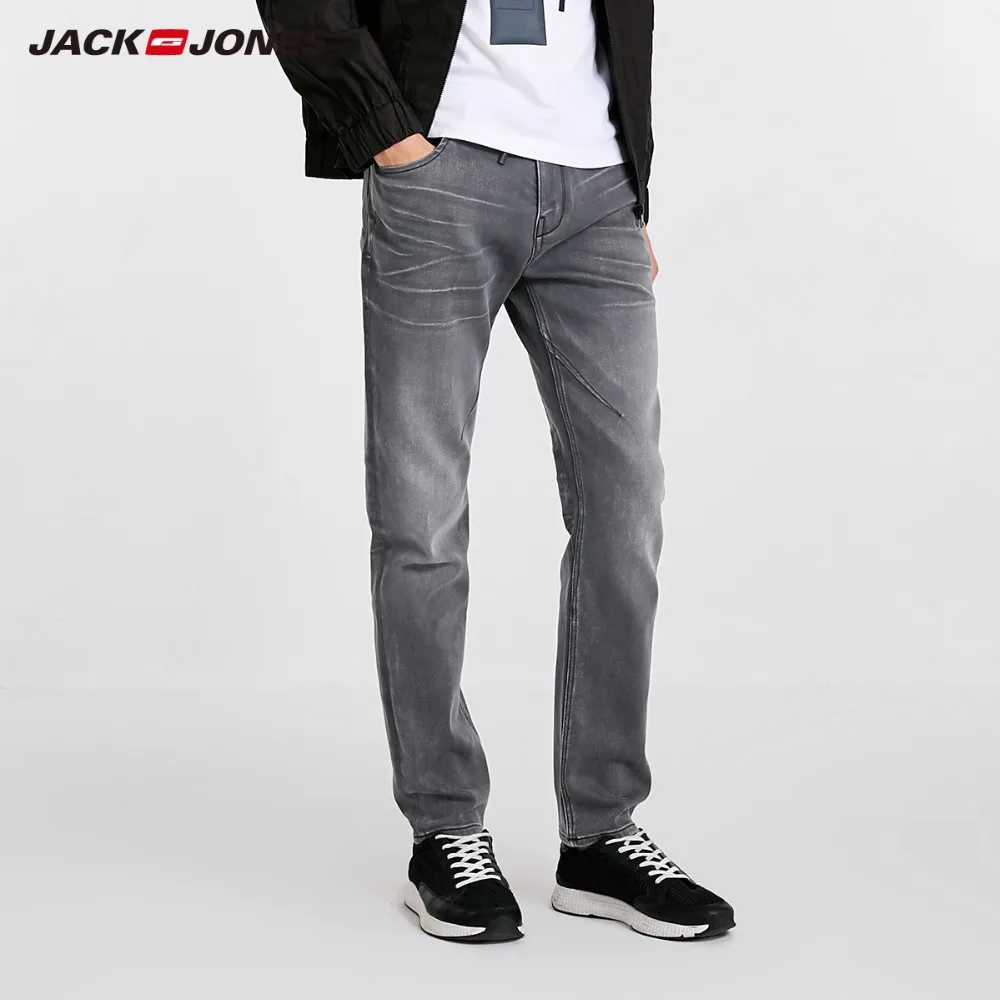 JackJones мужские Стрейчевые хлопковые повседневные джинсы с потертостями мужские повседневные байкерские мужские джинсы деним Стрейчевые брюки J | 218332550
