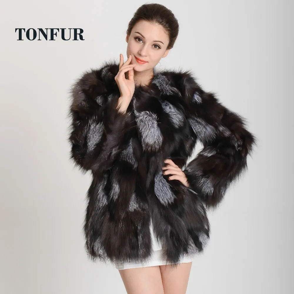 

New Arrival Fashion Brand Top Furrier Real Fox Fur Long Coat 100% Natural Fox Fur Coat DFP739