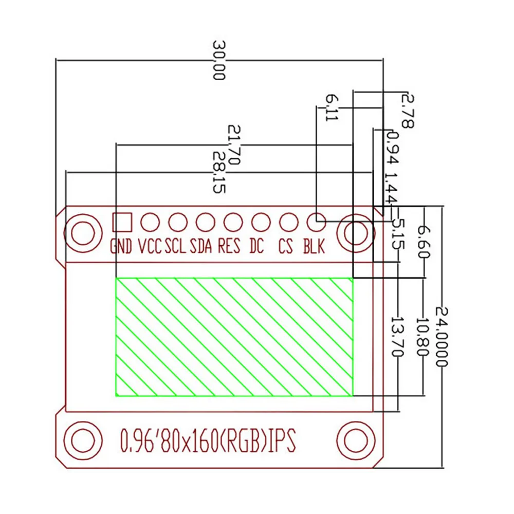 Ips 0,96 дюймов 7P SPI HD 65K полноцветный ЖК-модуль ST7735 Привод IC 80*160(не OLED