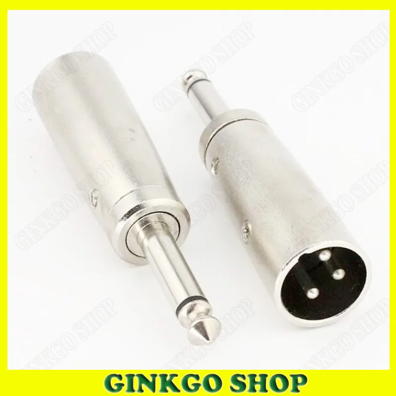 

J3P Three Pin Adaptor Male To 6.5 Monaural Male Audio Conversion Two Big Core 6.35 Monaural To XLR